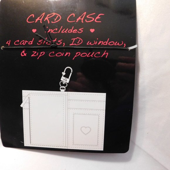 Betsey Johnson Wallet Card Case Peggable with Key Ring Peace Love Smile - Picture 5 of 5